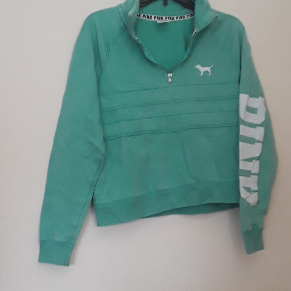 🔴PINK  half zip up sweater